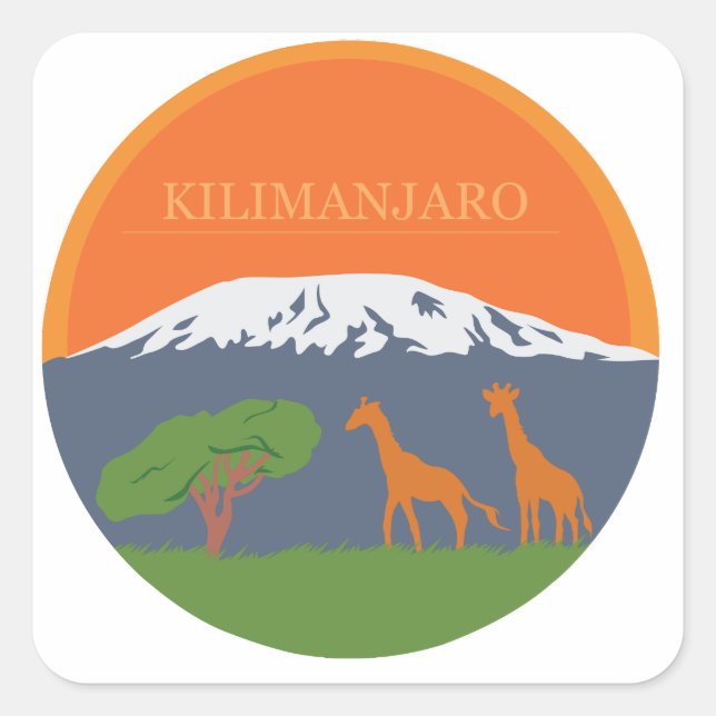 Kilimanjaro Square Sticker (Front)