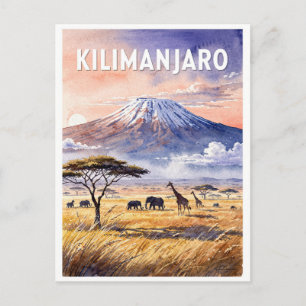 Kilimanjaro Tanzania Vintage Postcard