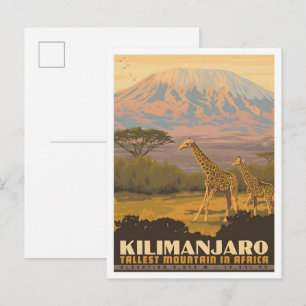 Kilimanjaro Tanzania Vintage Travel Postcard
