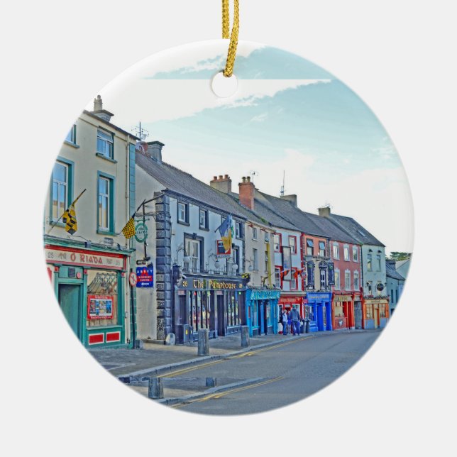 Kilkenny Street Scene Ceramic Ornament (Front)
