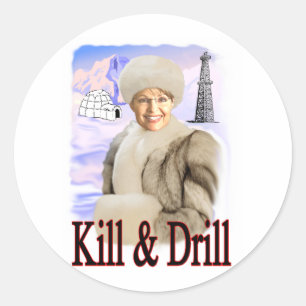 kill and drill classic round sticker