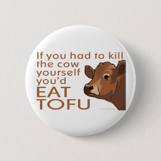 Kill the Cow - Vegan, Vegetarian 6 Cm Round Badge (Front)