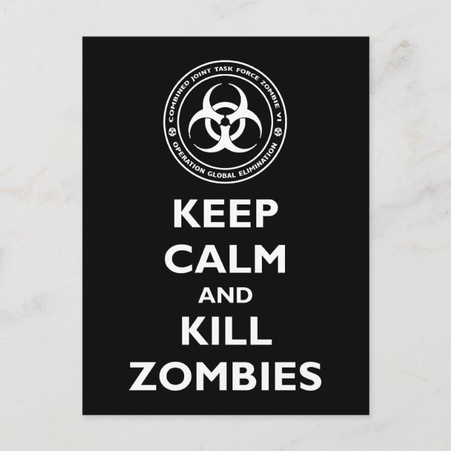 Kill Zombies Postcard (Front)