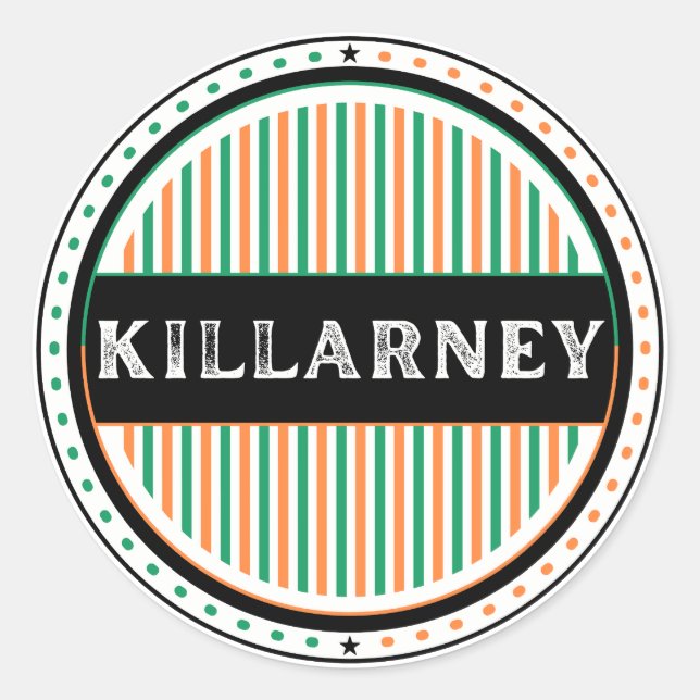Killarney City Pride Emblem – Irish Identity Classic Round Sticker (Front)