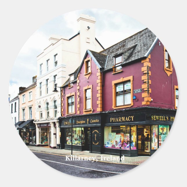 Killarney, Ireland cityscape  Classic Round Sticker (Front)