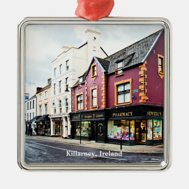 Killarney, Ireland street view Postcard Metal Tree Decoration (Front)
