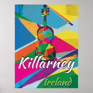 Killarney Ireland Vintage Travel poster