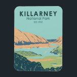 Killarney National Park Ireland Travel Art Vintage Magnet<br><div class="desc">Killarney vecctor art design. The park is the first national park in Ireland,  created when the Muckross Estate was donated to the Irish Free State in 1932.</div>