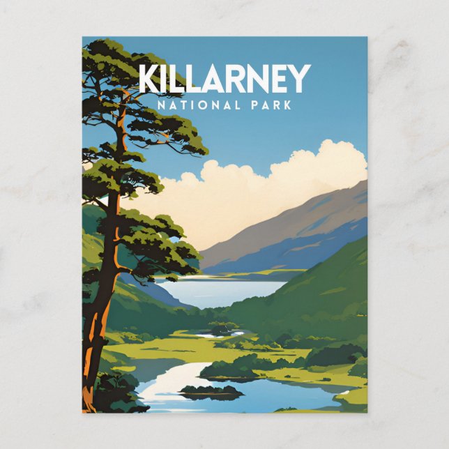 Killarney National Park Traditional Travel Poster Postcard (Front)