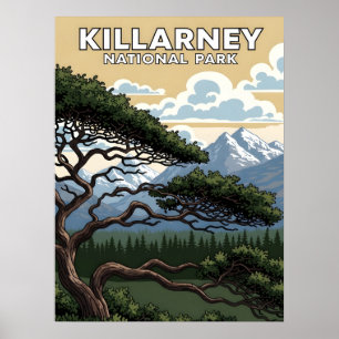 Killarney national park vintage travel poster