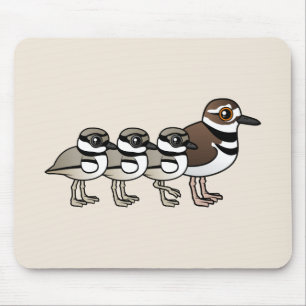 Killdeer & three chicks mouse mat