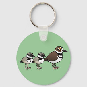 Killdeer & two chicks key ring