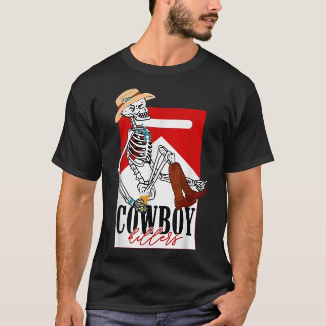 Kille Rs Cowboy Western Skeleton Men Women T-Shirt (Front)