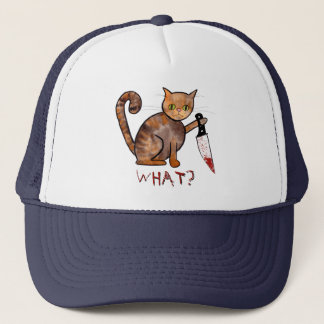 Killer Cat, Hand Painted, Cat Owner Humour Trucker Hat