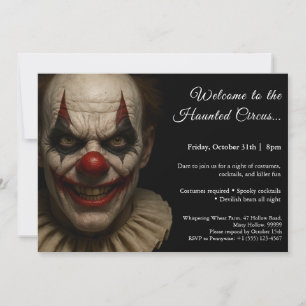 Killer Clown   Halloween Costume Party Invitation