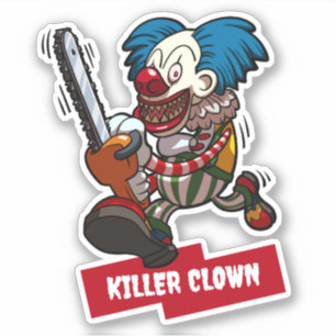 Killer Clown Halloween Horror Chainsaw Cartoon