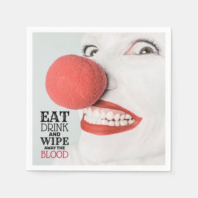 Killer Clown, Halloween Party Napkin (Front)
