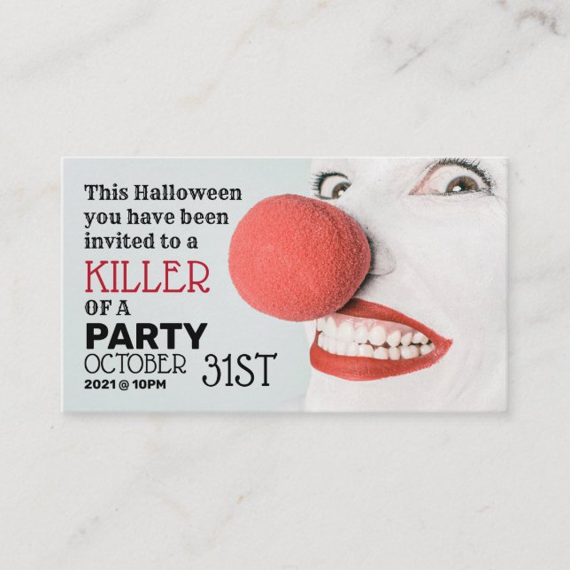 Killer Clown, Halloween Party Ticket Invitation (Front)