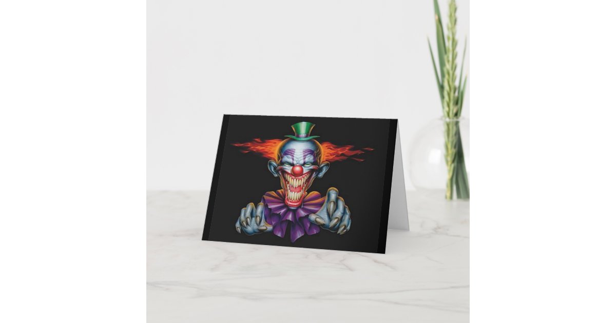 Killer Evil Clown Card | Zazzle.co.uk