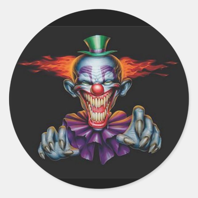 Killer Evil Clown Classic Round Sticker (Front)