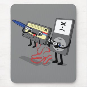Killer Ipod Clipart (Retro Floppy Disc Cassette) Mouse Mat