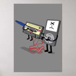 Killer Ipod Clipart (Retro Floppy Disc Cassette) Poster