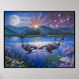 Killer Kiss Whale Painting Poster