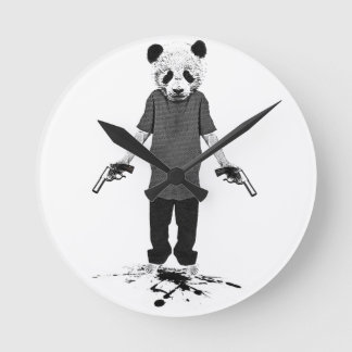 Killer panda round clock