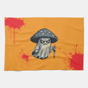 Killer Shroom-Spooky Ghost with Knife-Blood Splat Tea Towel