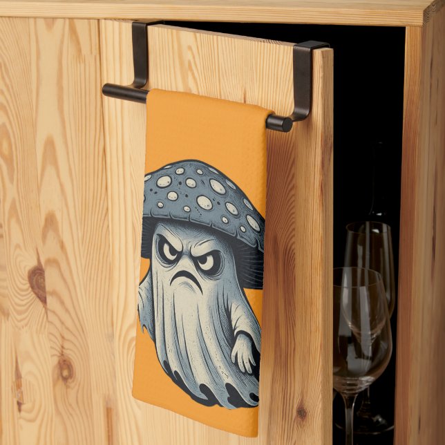 Killer 'Shroom – Spooky Ghost with Knife Tea Towel (Thirds Fold)