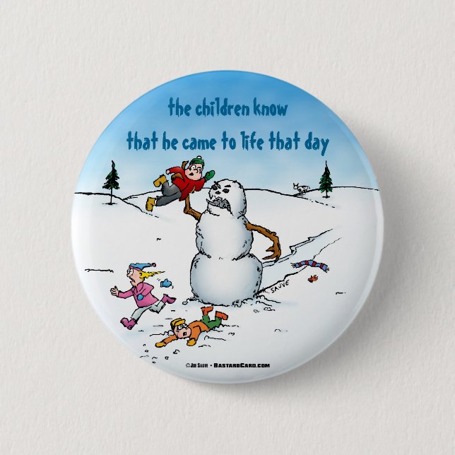 Killer Snowman Funny Cartoon 6 Cm Round Badge (Front)
