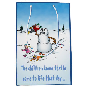 Killer Snowman Funny Cartoon Christmas Gift Bag