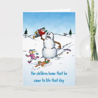 Killer Snowman Funny Cartoon Holiday Card
