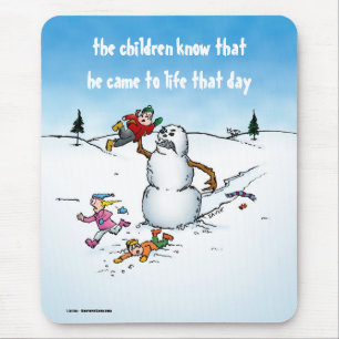 Killer Snowman Funny Cartoon Mouse Mat