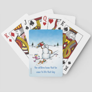 Killer Snowman Funny Cartoon Playing Cards