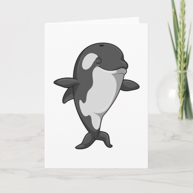 Killer whale at Yoga Fitness in Standing Card (Front)