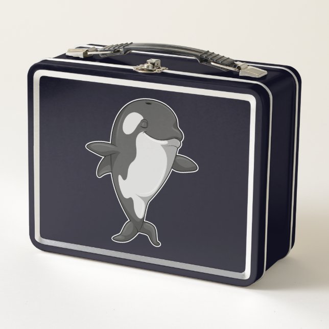 Killer whale at Yoga Fitness in Standing Metal Lunch Box (Front)