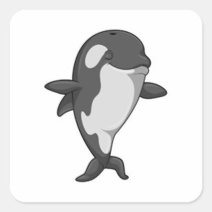Killer whale at Yoga Fitness in Standing Square Sticker