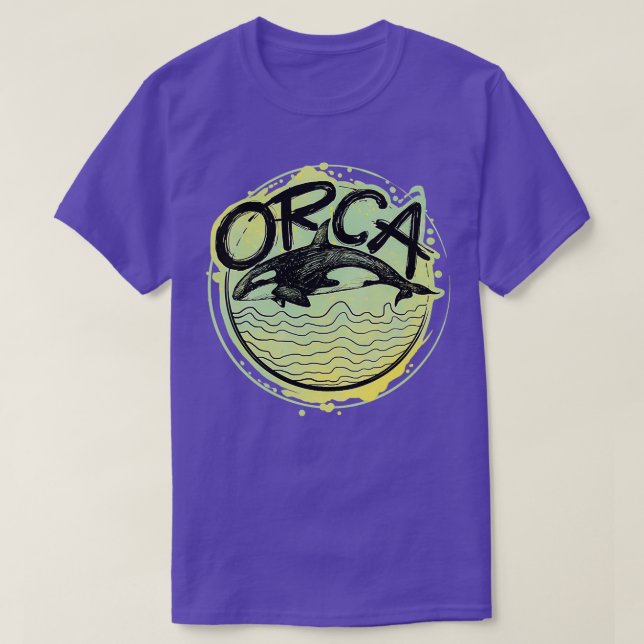 Killer Whale Beach Orca Vneck T-Shirt (Design Front)