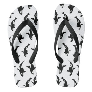 Killer Whale Black and White Flip Flops