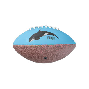 Killer whale cartoon illustration american football