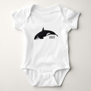 Killer whale cartoon illustration baby bodysuit