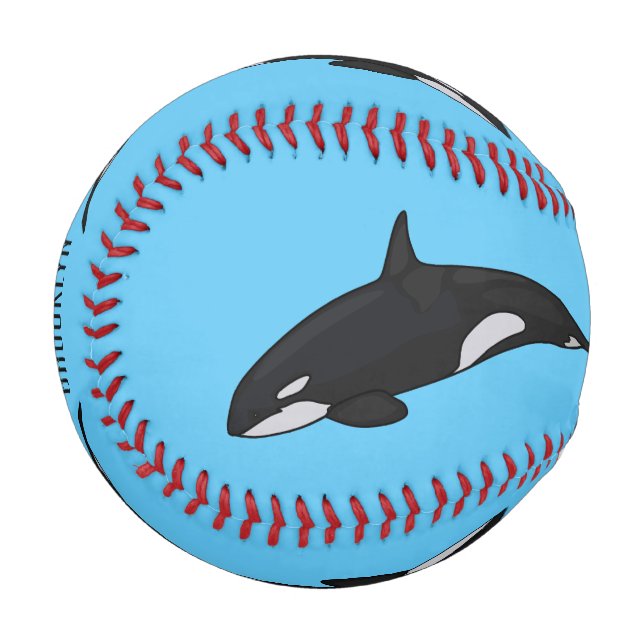 Killer whale cartoon illustration baseball (Front Left)