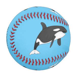Killer whale cartoon illustration baseball