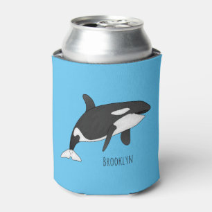 Killer whale cartoon illustration can cooler