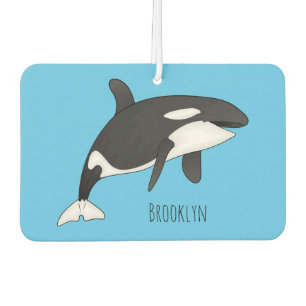 Killer whale cartoon illustration  car air freshener