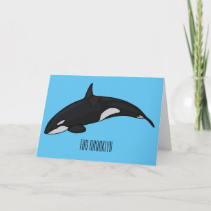 Killer whale cartoon illustration card
