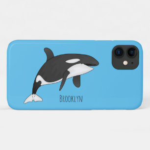 Killer whale cartoon illustration  iPhone 11 case
