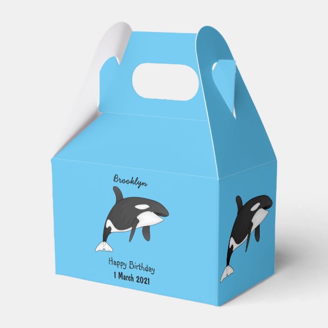 Killer whale cartoon illustration  favour box (Front Side)