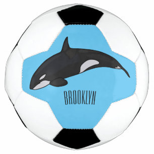 Killer whale cartoon illustration football